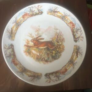 Vintage Rabbit Dinner Decorative Plate Made in Italy Excellent Condition 9.25”